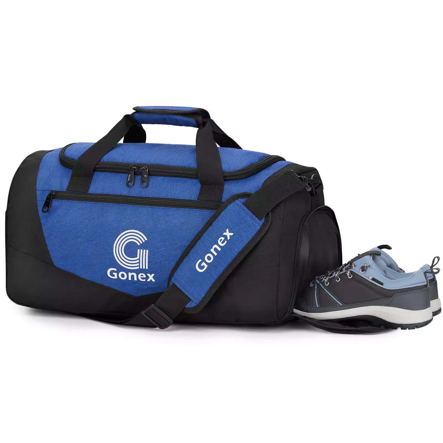 Gonex gym bag with shoe compartment blue