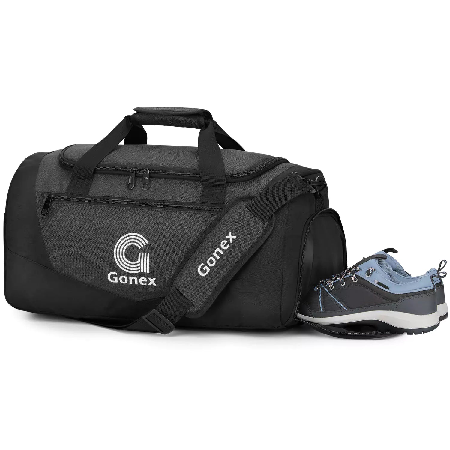 30l travel duffel backpack Gonex Sport Gym Duffle Bag 30L with Shoe Compartment Workout Bag, Gray