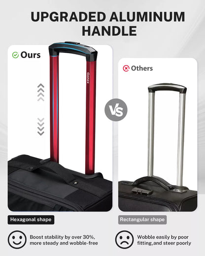 Gonex large duffle bag with wheels equipped with upgraded aluminum handle