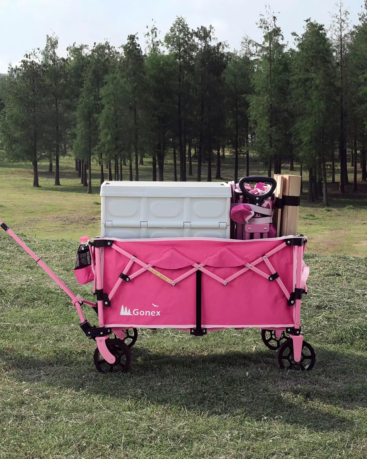 pink stroller wagon Gonex 38" L Collapsible Wagon 360 lbs Folding Camping Cart