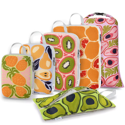 Gonex luggage organizer set with fruit pattern