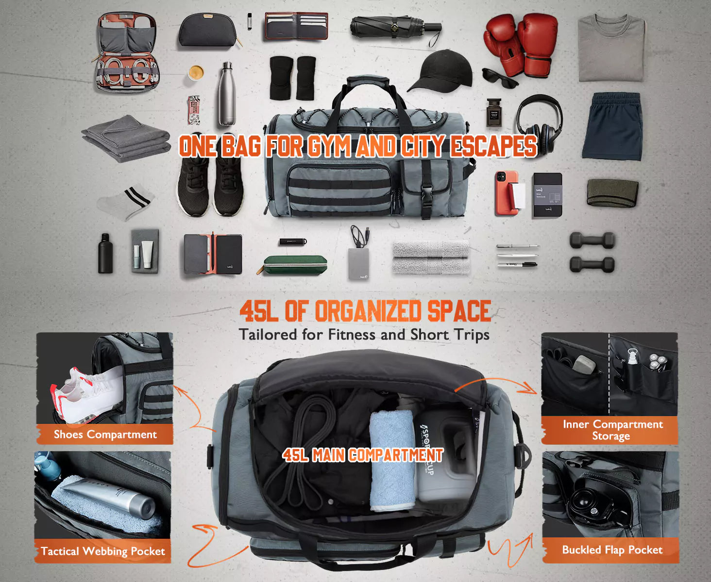 Gonex 45L mens workout bag