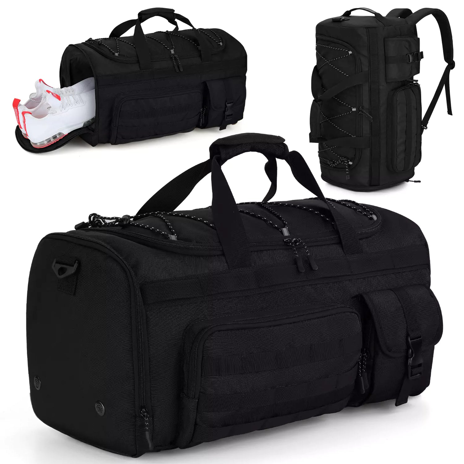Gonex 3-in-1 Convertible Travel Duffel Backpack with Shoe Compartment 45L/90L/130L