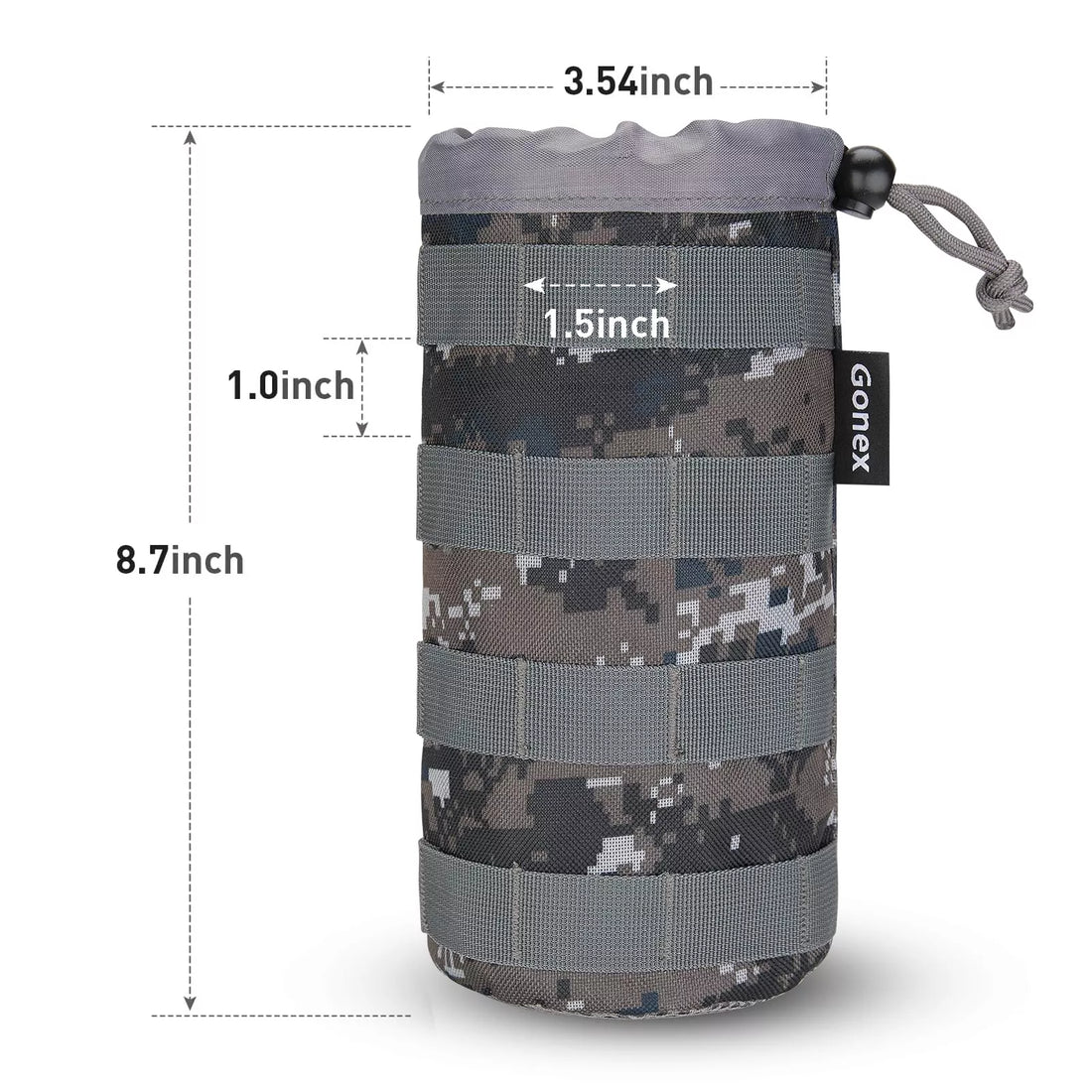 Specifications of gonex molle water bottle pouch camo green
