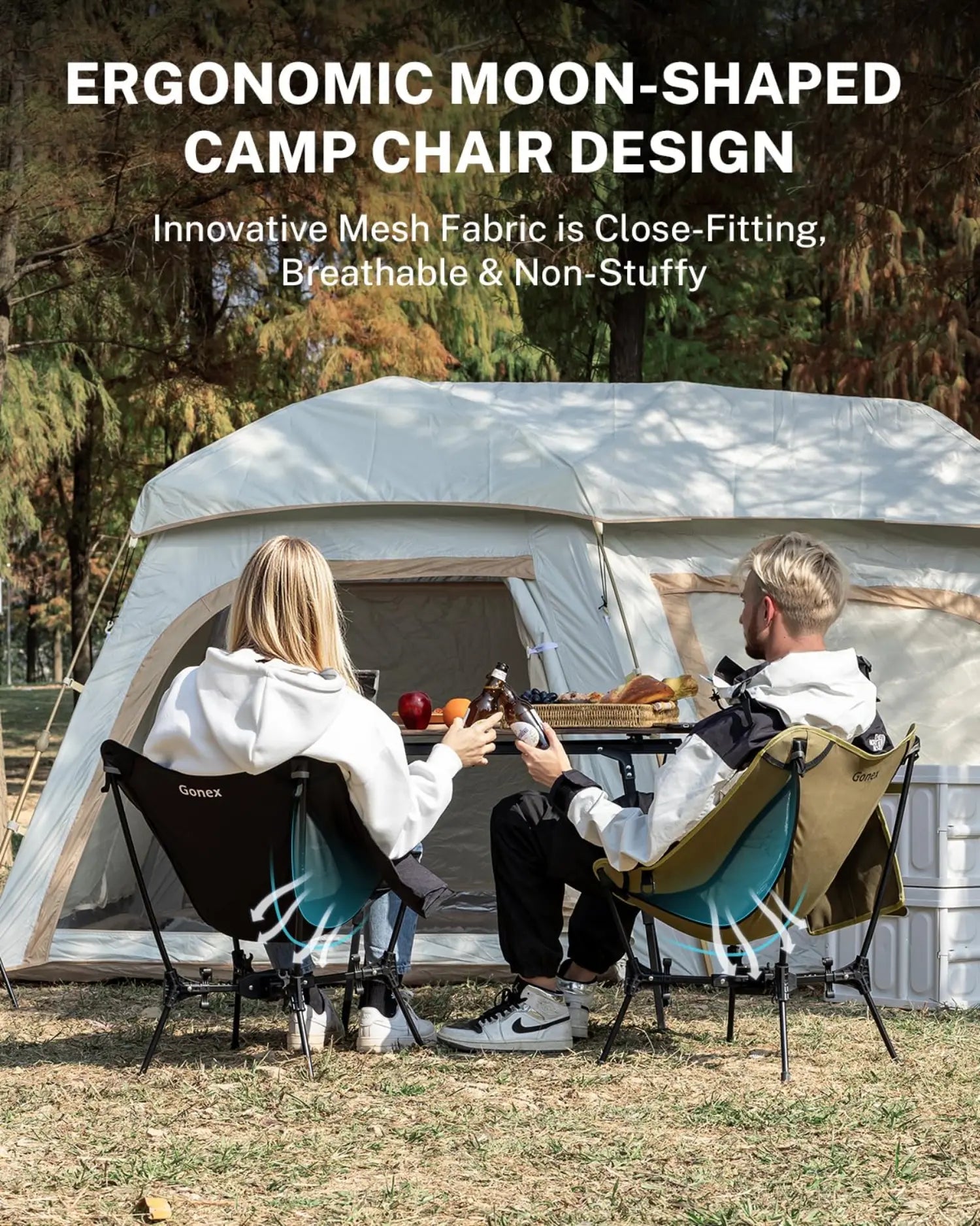 Gonex Portable Camping Chair | Supports 330lbs Folding Outdoor Chair Gonex Portable Camping Chair | Supports 330lbs Folding Outdoor Chair