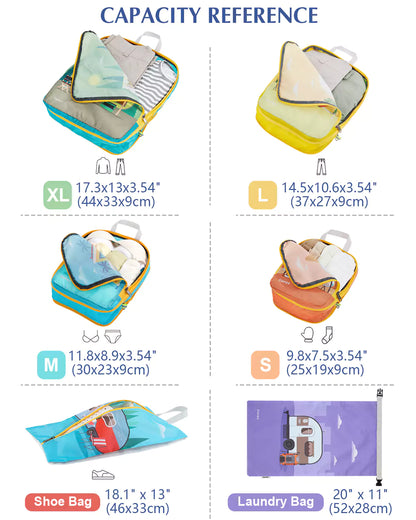 Gonex packing cubes for travel 6 pcs sizes