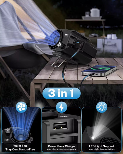 3 in 1 functional personal waist fan