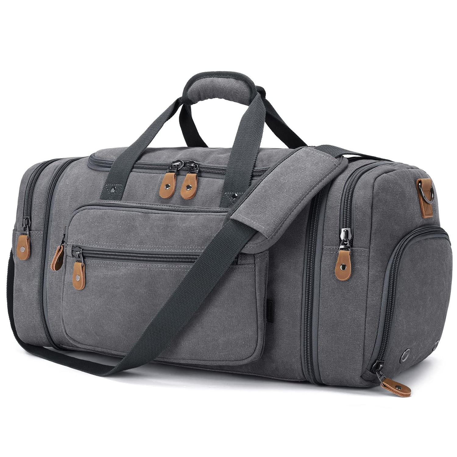 best travel duffel bag with shoe compartment Gonex 60L Canvas Duffle Bag with Shoe Compartment for Men, Dark Grey / X Large & Shoe Compartment