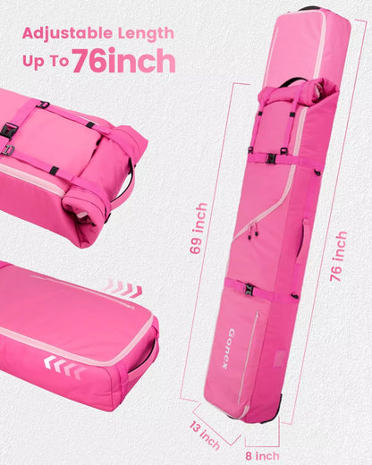Gonex snow board bag pink with adjustable length up to 76 inch