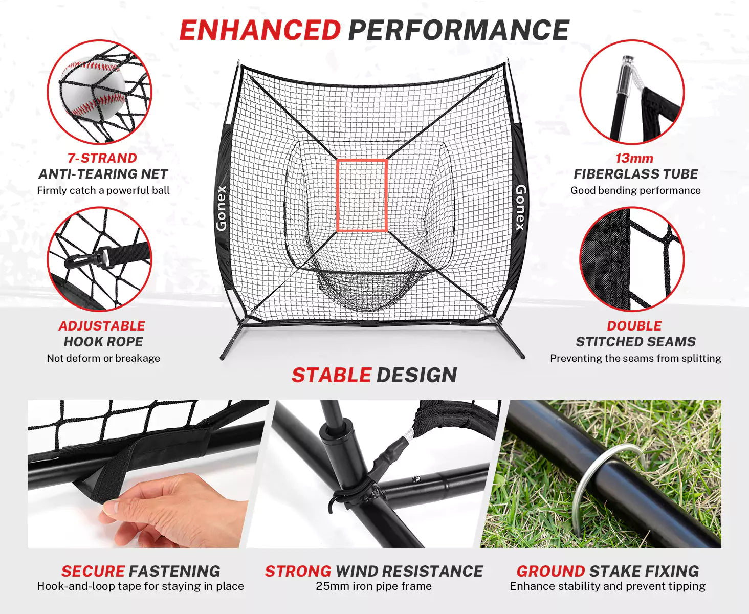 Enhanced performance softball tee and net