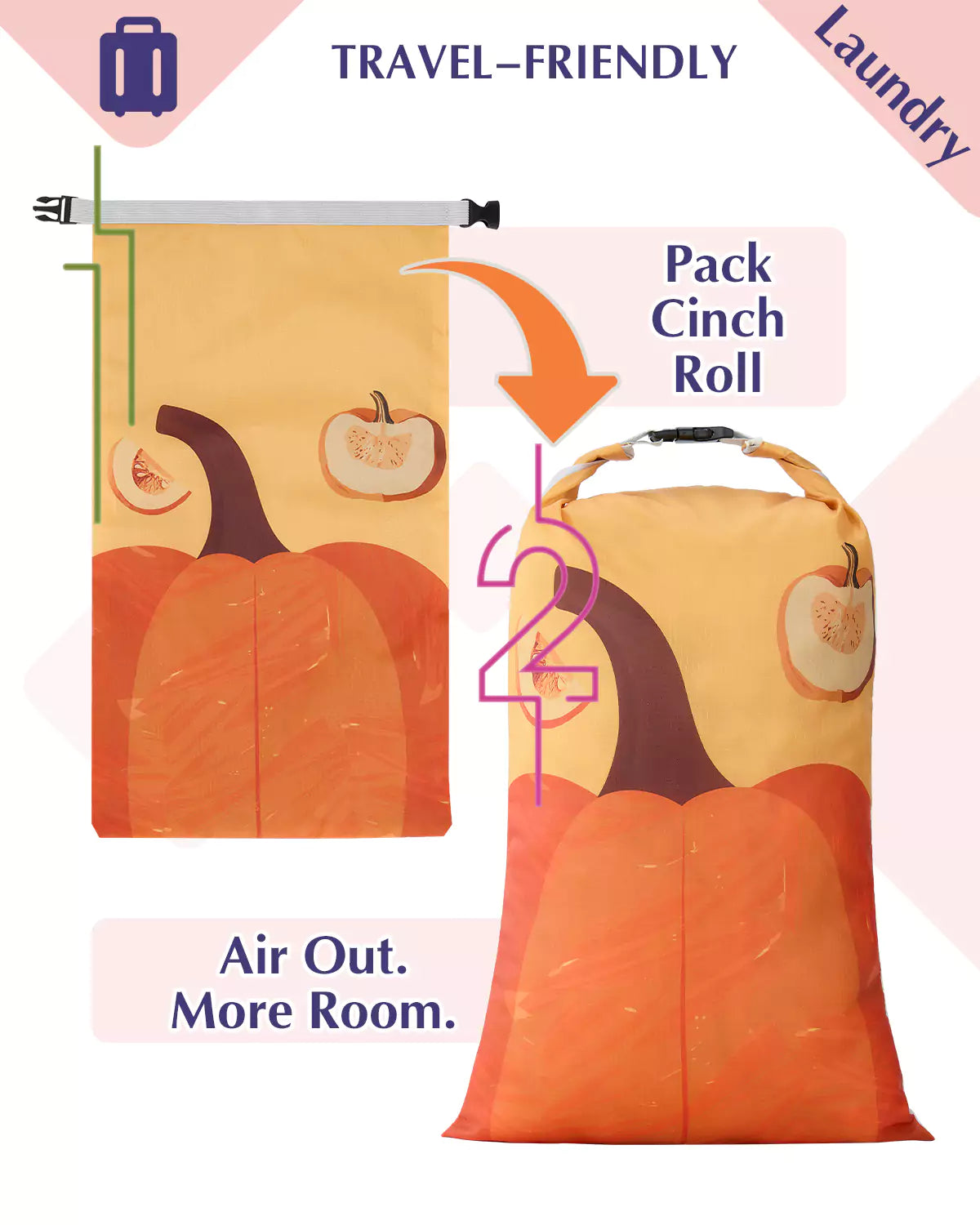 Travel friendly space saving packing cubes