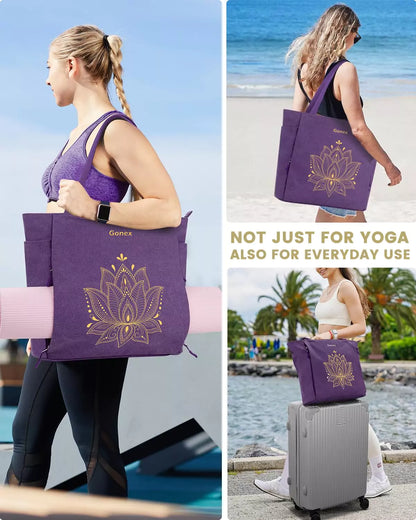 Gonex yoga mat and bag large purple
