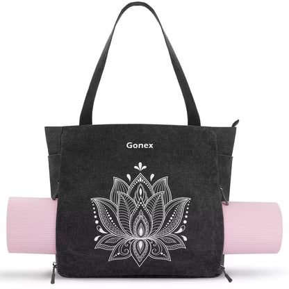 Black yoga mat holder