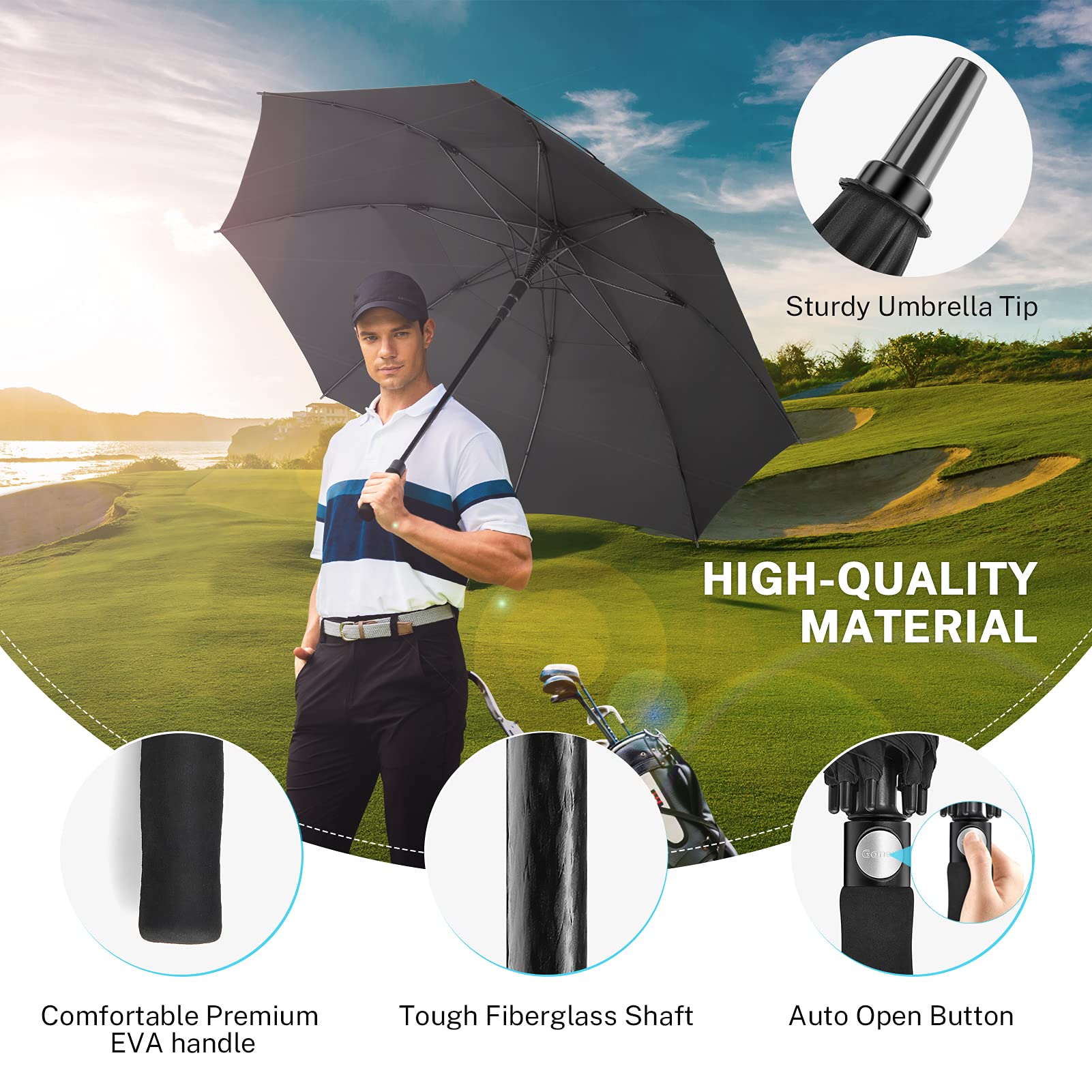 auto open golf umbrella