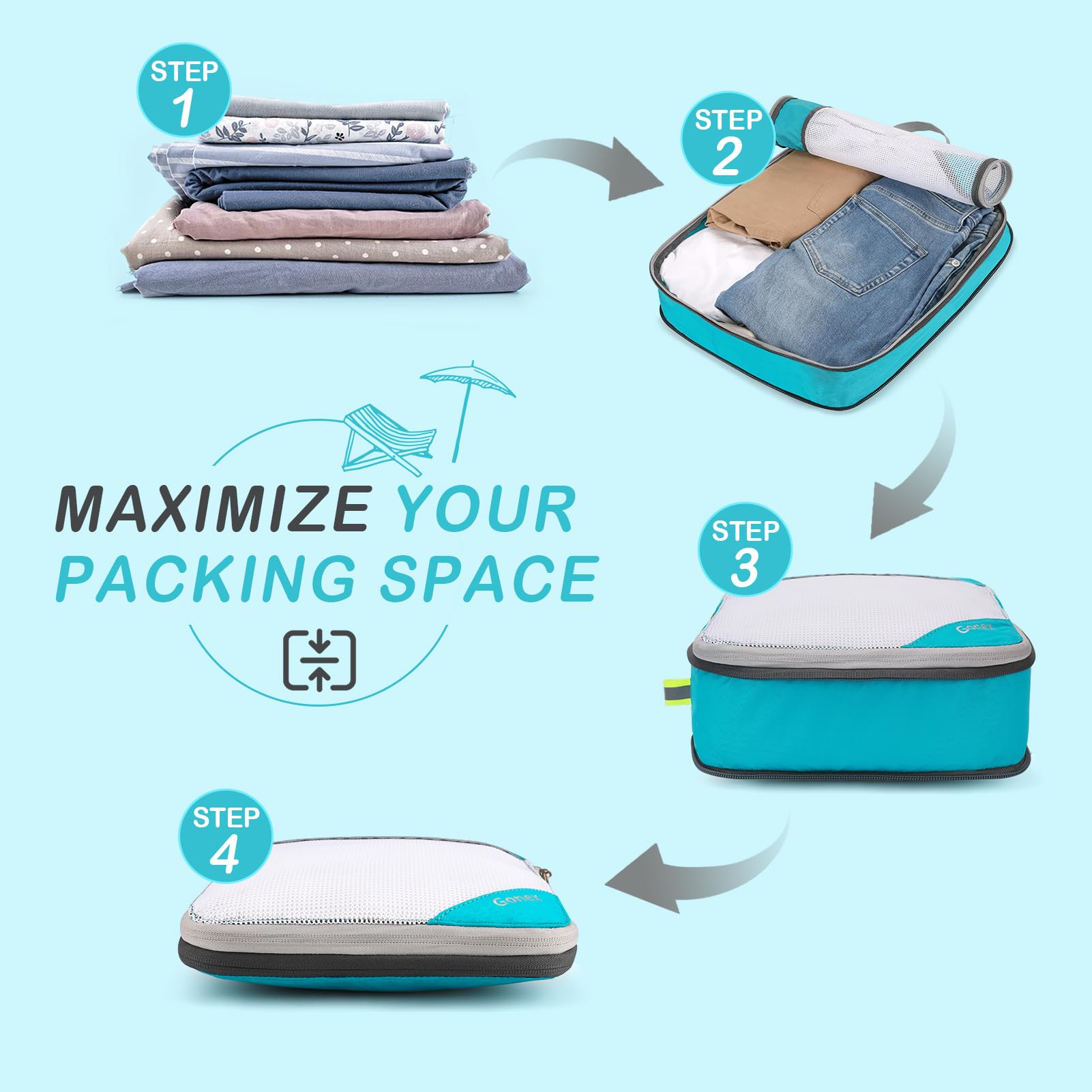Gonex Compressible Packing Cubes 7Pcs