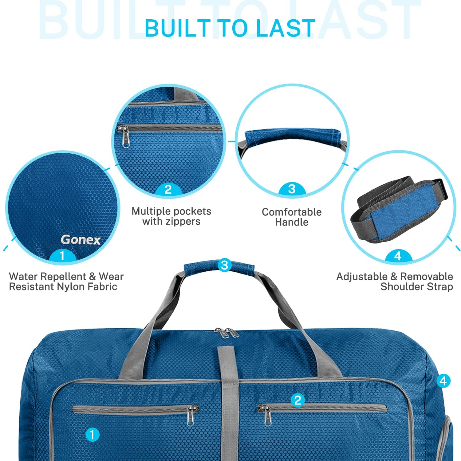 duffle bag with shoulder straps