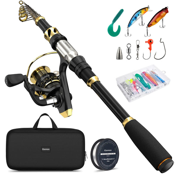 15 ft telescopic fishing rod and reel Gonex Telescopic Fishing Rod and Reel Combo Set with Fishing Line