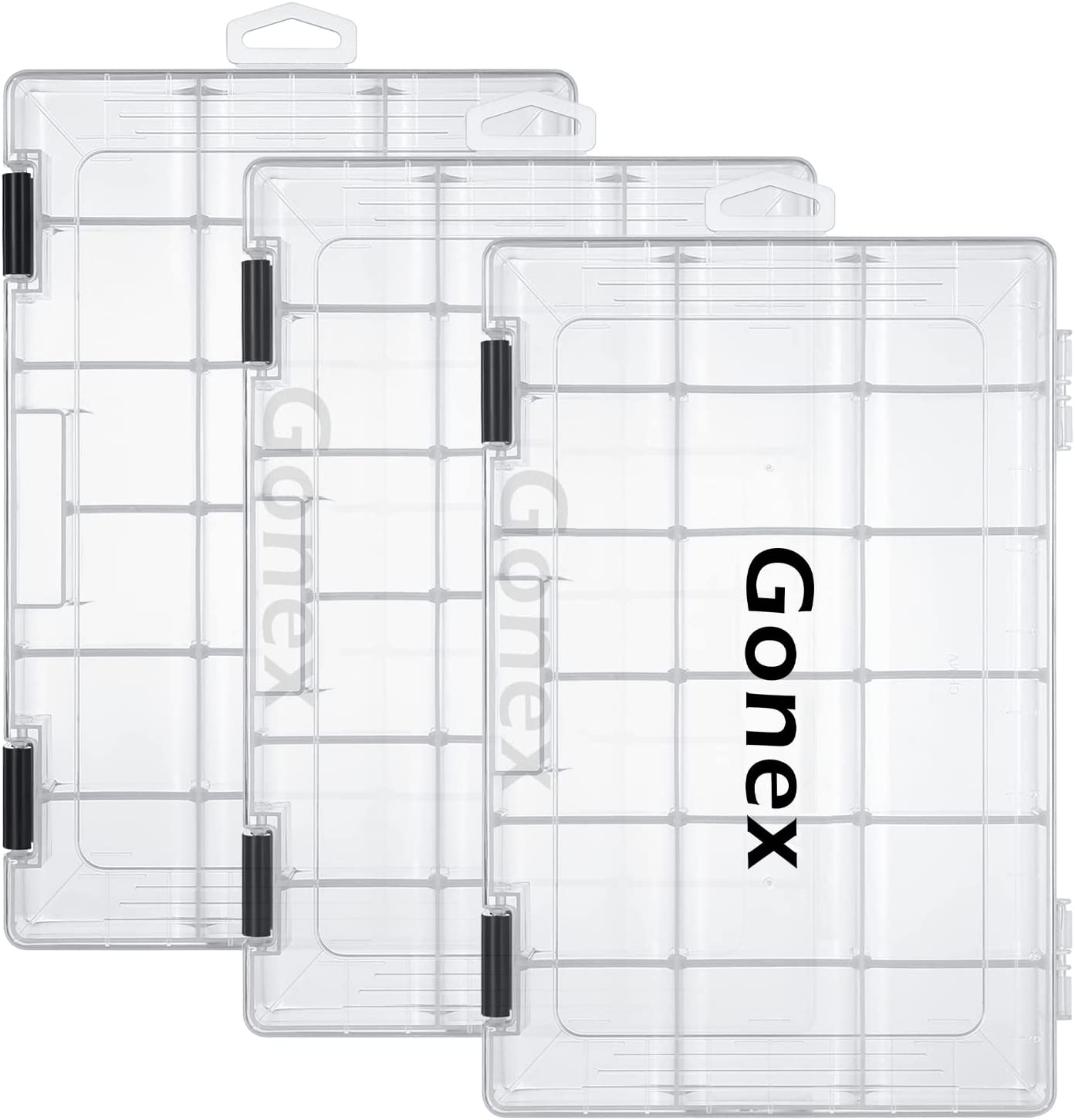 Gonex 3600 Fishing Tackle Boxes with Non-Slip Openings, Transparent / 3 Packs Gonex 3600 Fishing Tackle Boxes with Non-Slip Openings, Transparent / 3 Packs