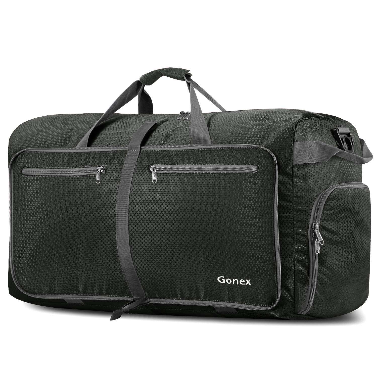 Gonex 80L Large Foldable Duffle Bag with Shoes Compartment for Travel, Gray