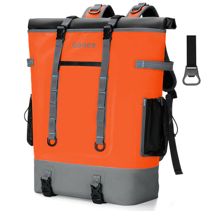 Gonex 40 can insulated cooler backpack in orange