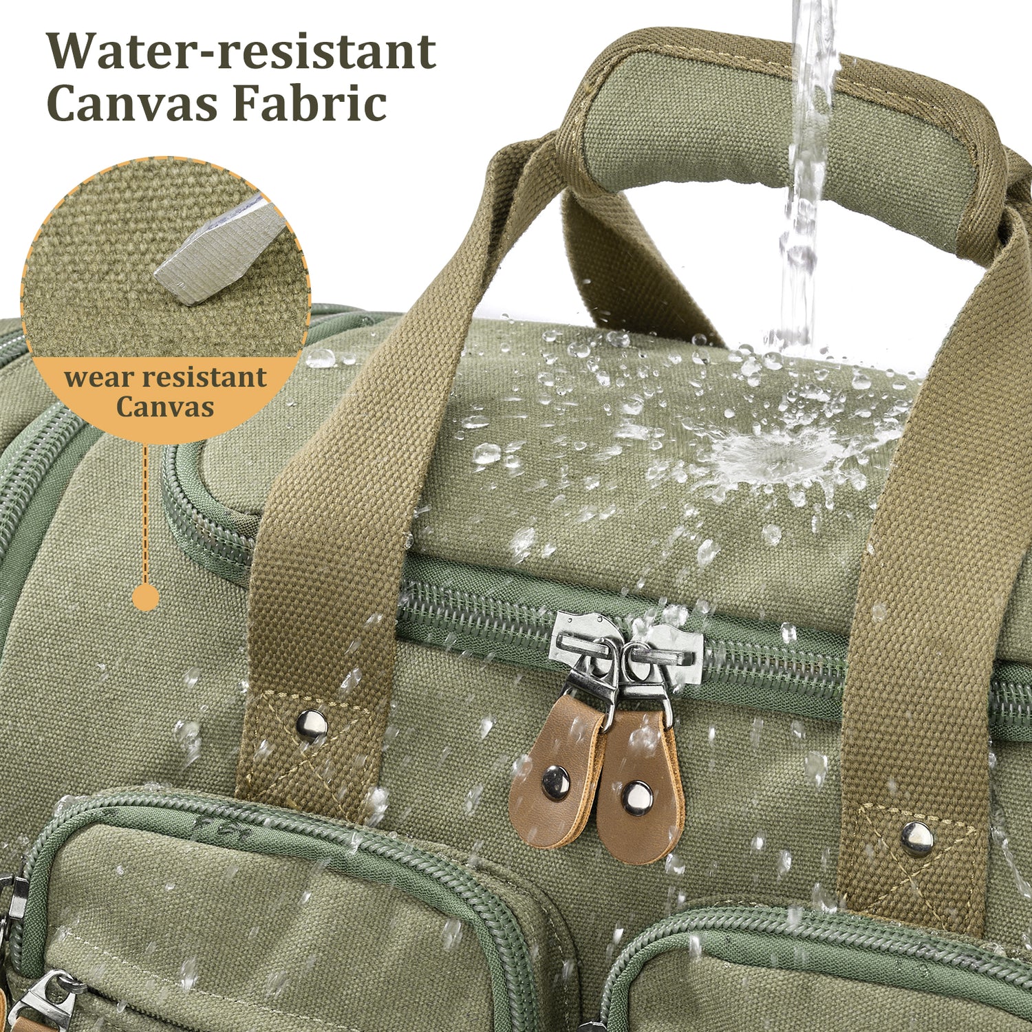 Gonex 60L water-resistant canvas duffle bag fabric