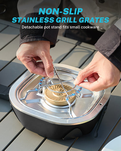 Gonex camping stove with detachable non-slip pot stand for small cookware