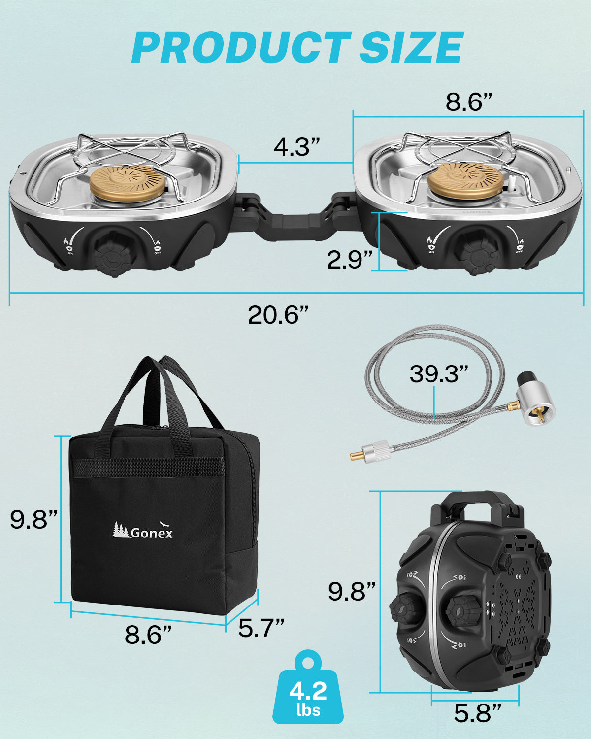 Gonex 20,000 BTU Portable Double Burner Camping Stove