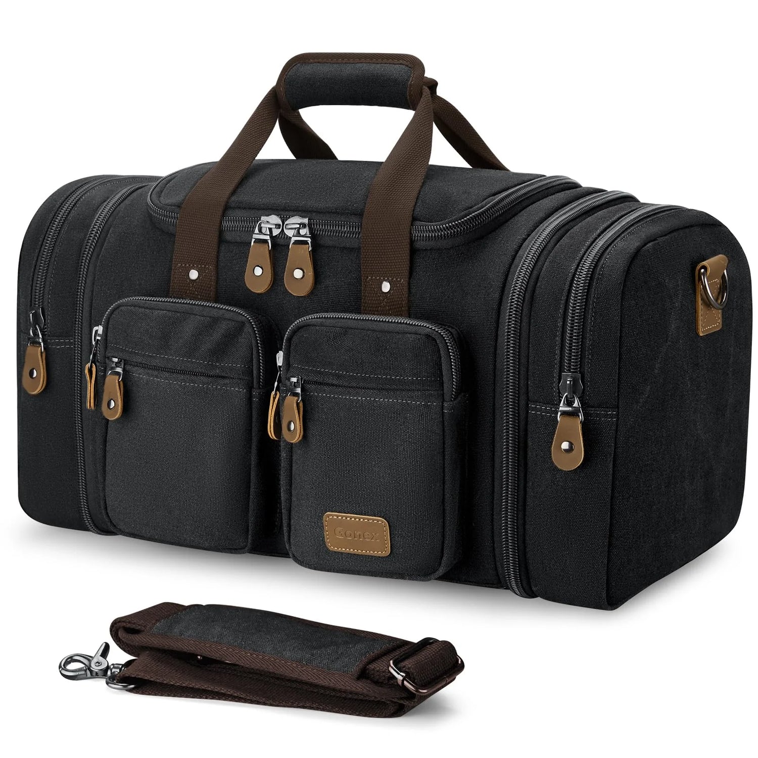 canvas travel bags for men EKOROMIER Large Duffle Bag - Expandable to 70L, Durable Weekender & Women - Ideal for Airplanes Travel, Gym, and Business(Dark Grey) Featuring a spacious main compartment Mens Duffle Bags for Traveling