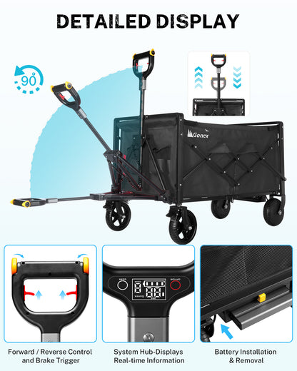 Gonex 36-Inch Electric Wagon Cart Foldable Motorized Utility Wagon
