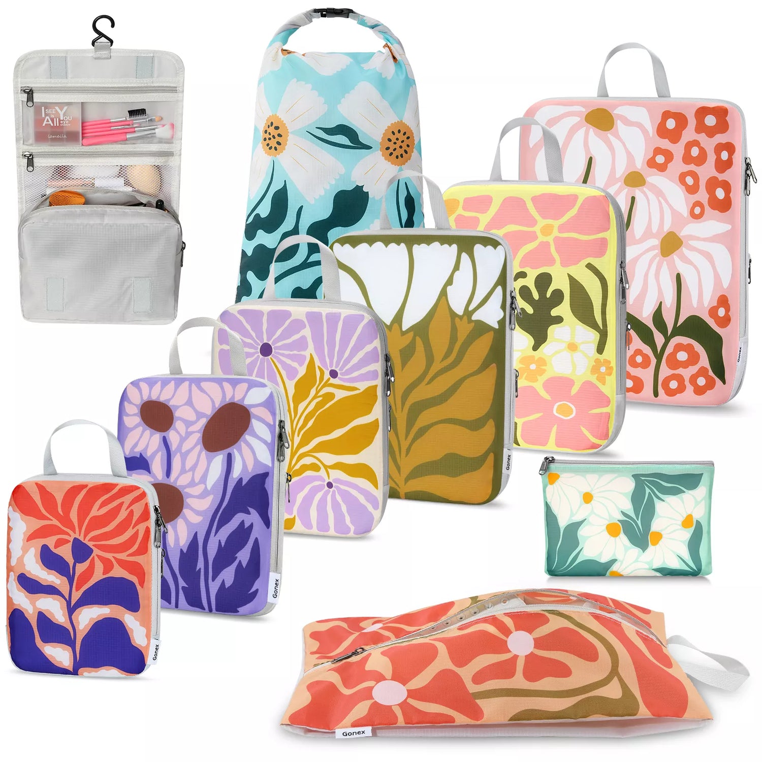 Gonex floral packing cubes 10 pcs