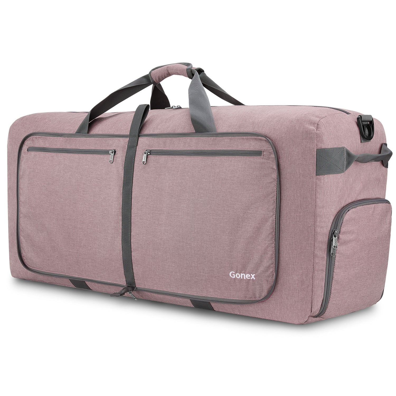Dark Gray Gonex foldable lightweight duffle bag with shoe compartment and self-storage pouch