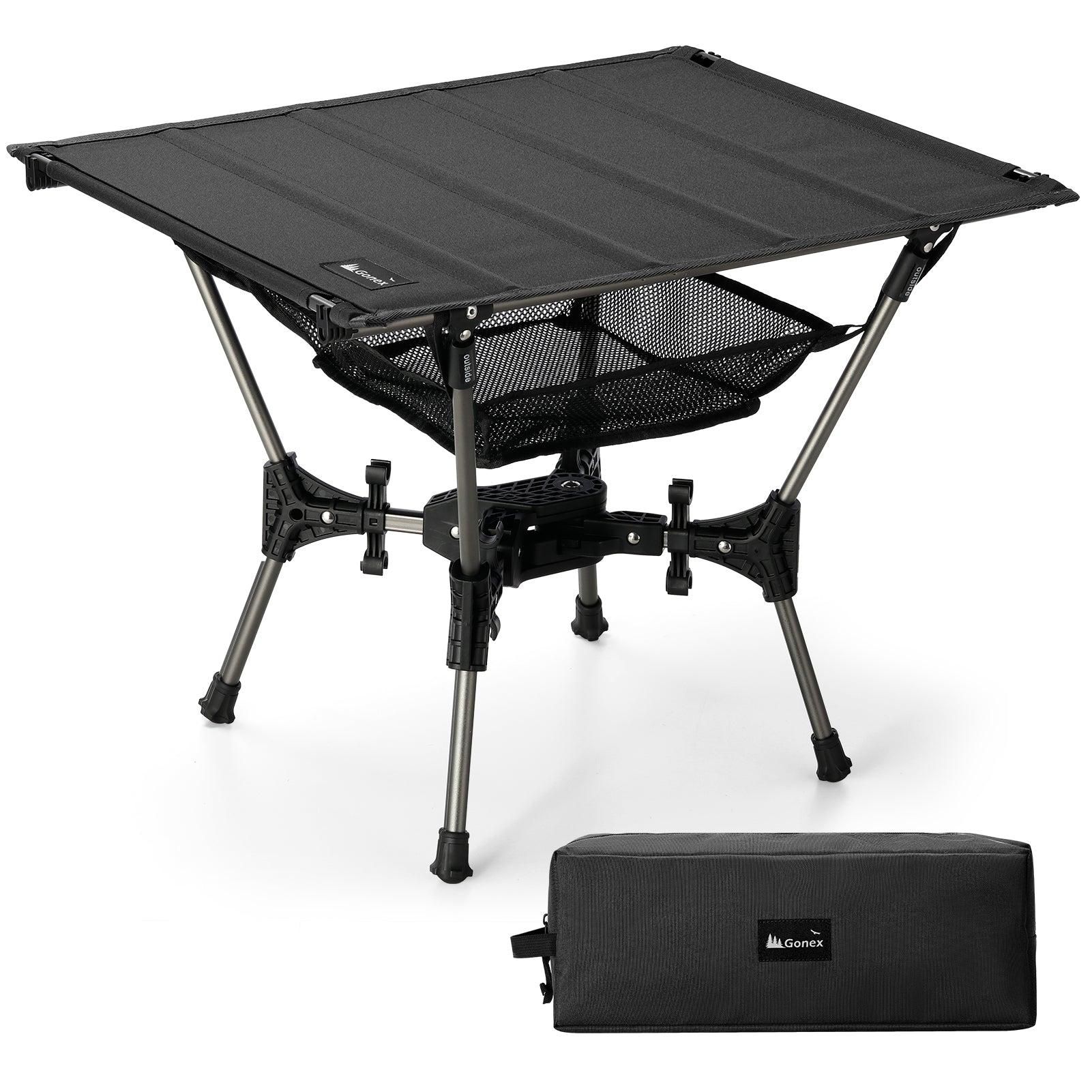 Gonex black folding camping table with storage bag