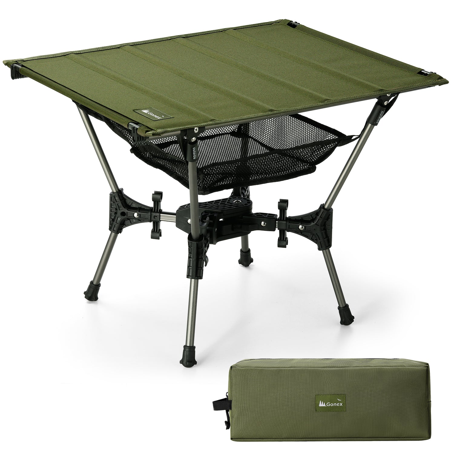Gonex green folding camping table with storage bag