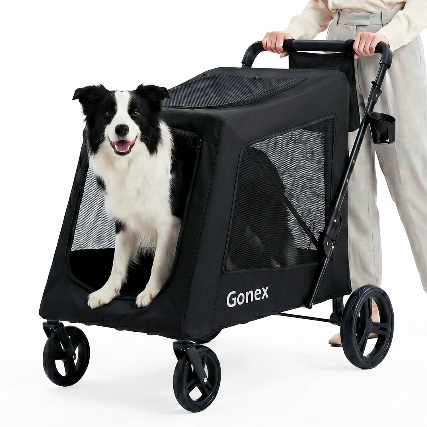 Gonex Heavy Duty Dog Stroller for Large Dogs, Grey