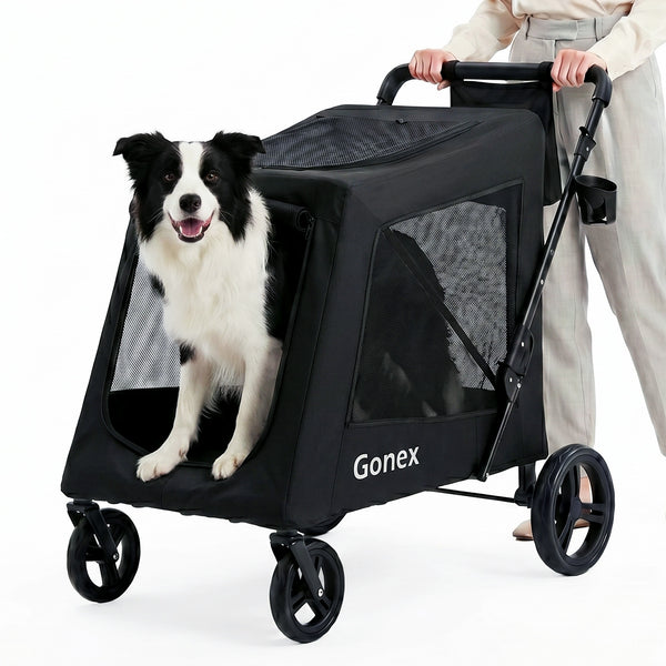 Gonex Heavy Duty Dog Stroller for Large Dogs, Grey