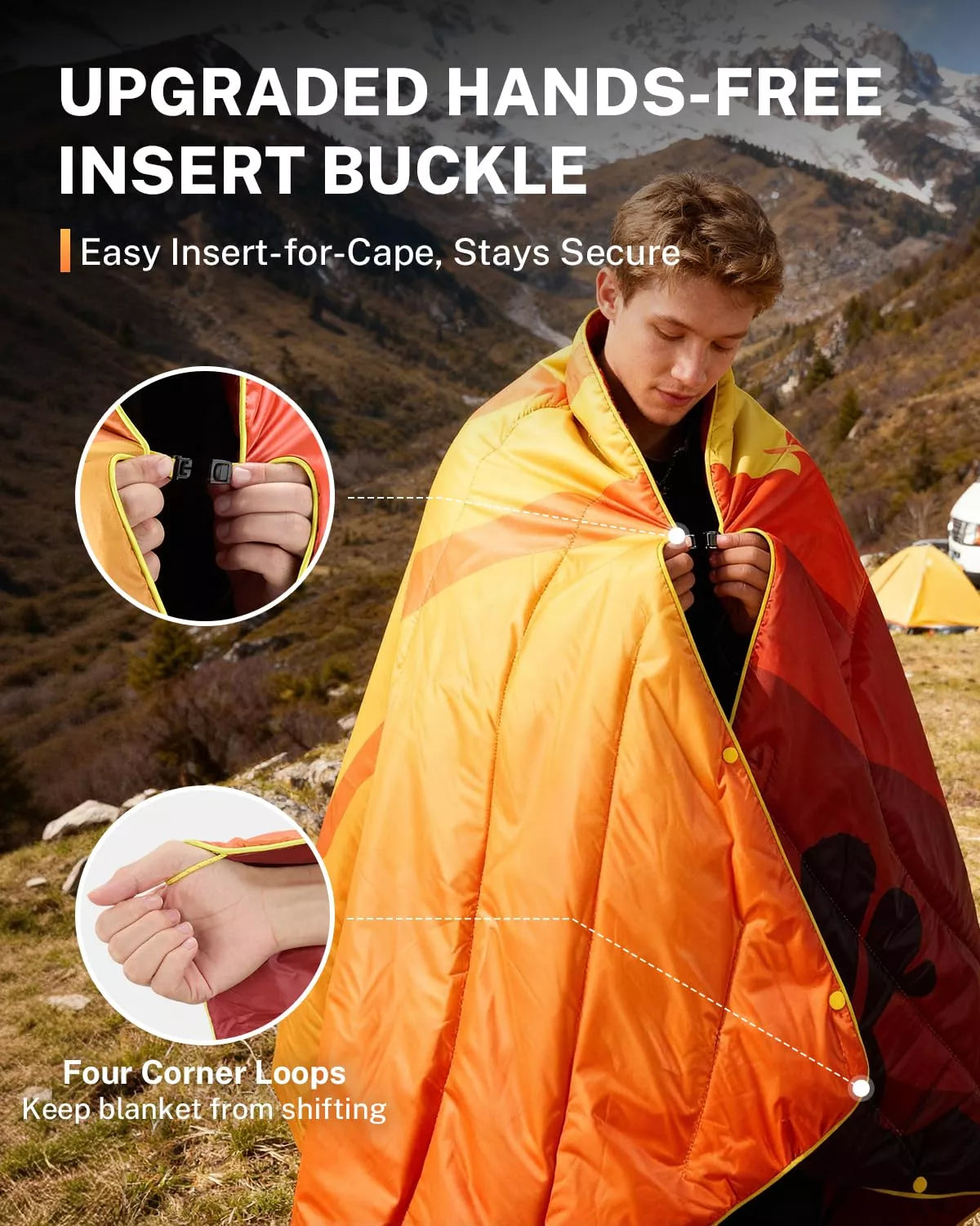 Gonex sleeping bag blanket upgraded hands-free insert buckle