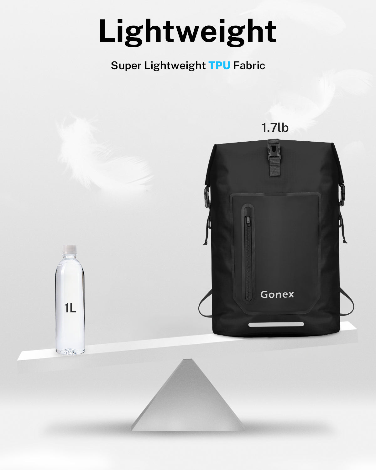 Gonex lightweight waterproof backpack made with TPU fabric