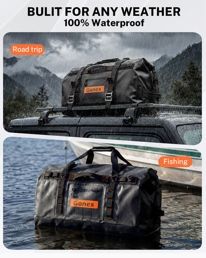 Gonex 100 percent waterproof duffle bag for road trips and fishing
