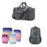 Gonex 3-piece travel set with grey canvas duffle, sunset gradient packing cubes, and grey packable backpack
