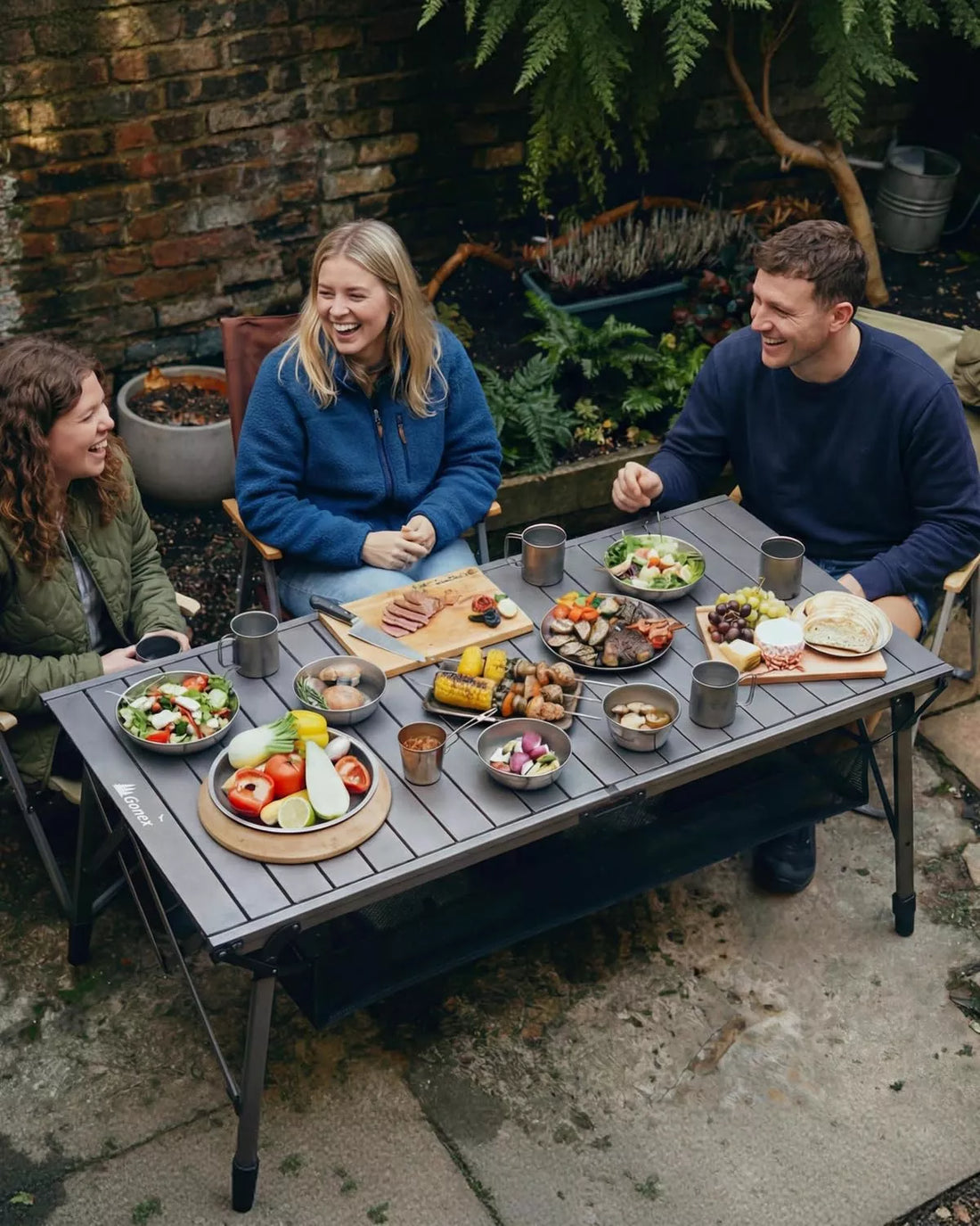 Gonex 50" Camping Table with Adjustable Height Legs