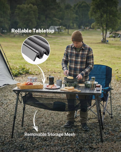 Gonex 50" Camping Table with Adjustable Height Legs