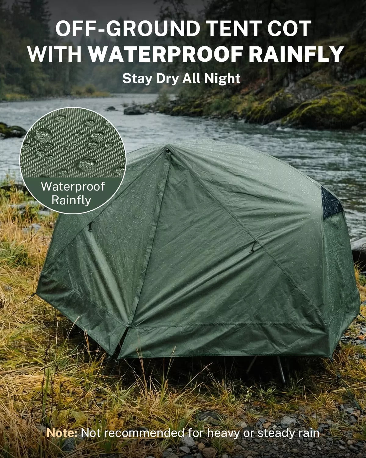 tent that is off the ground Gonex 1-Person Off-Ground Folding Camping Cot Combo