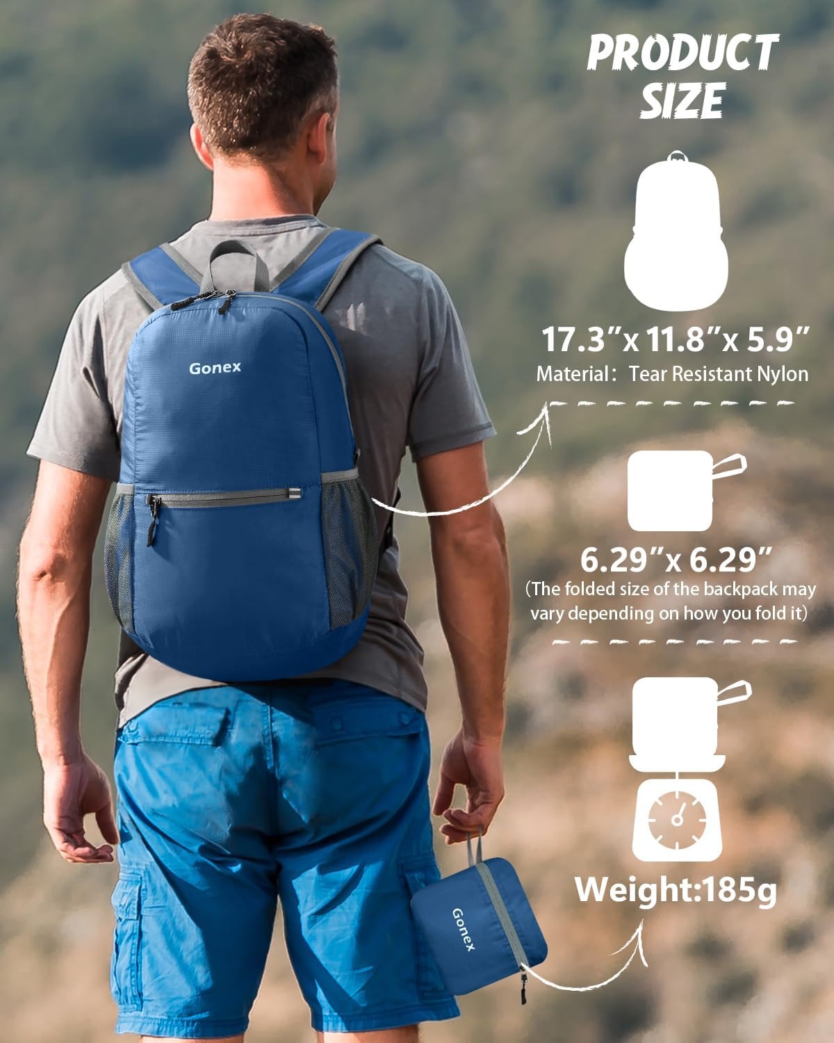 Gonex 20L Lightweight Packable Hiking Backpack Handy Daypack