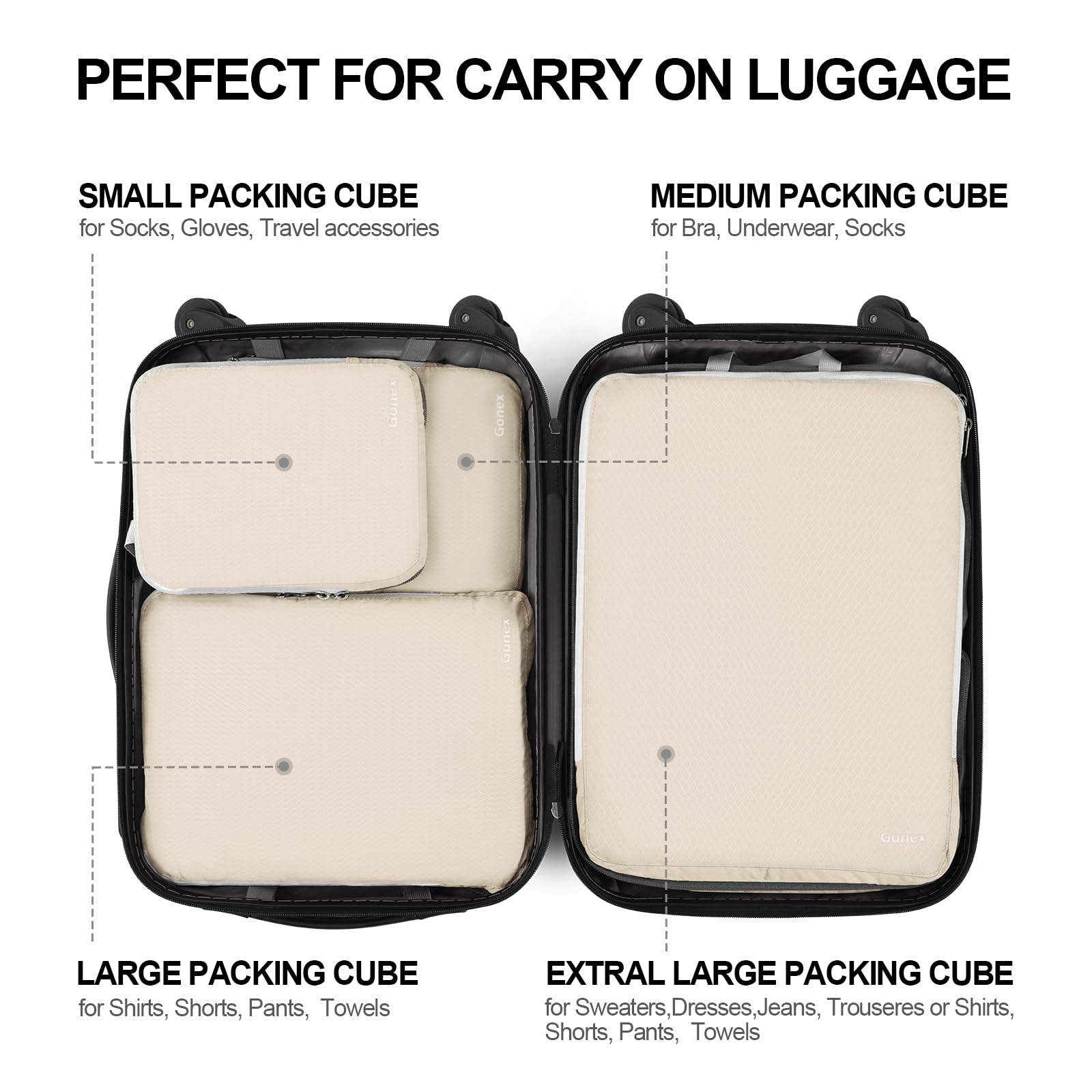 Gonex Compression Packing Cubes for Travel
