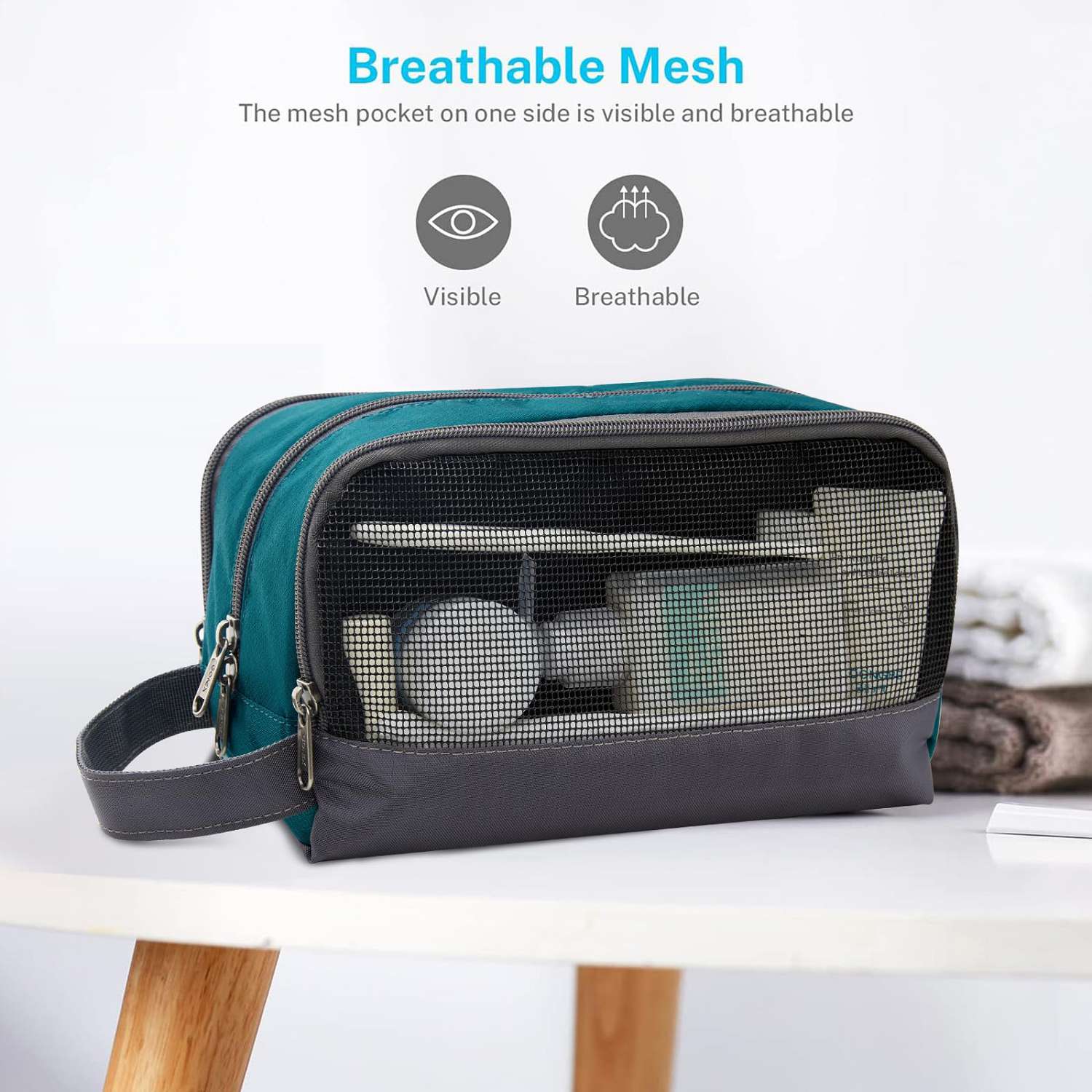 go travel toiletry bag Gonex Nylon Hangable Travel Toiletry Bag for Air Travel
