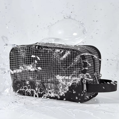 Gonex mesh toiletry bag checkered black