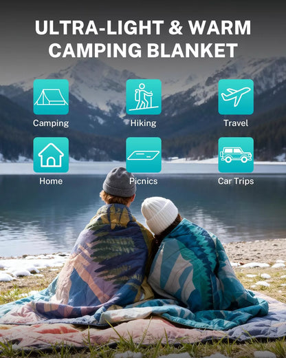 Ultra-light and warm outdoor camping blanket iceberg pattern
