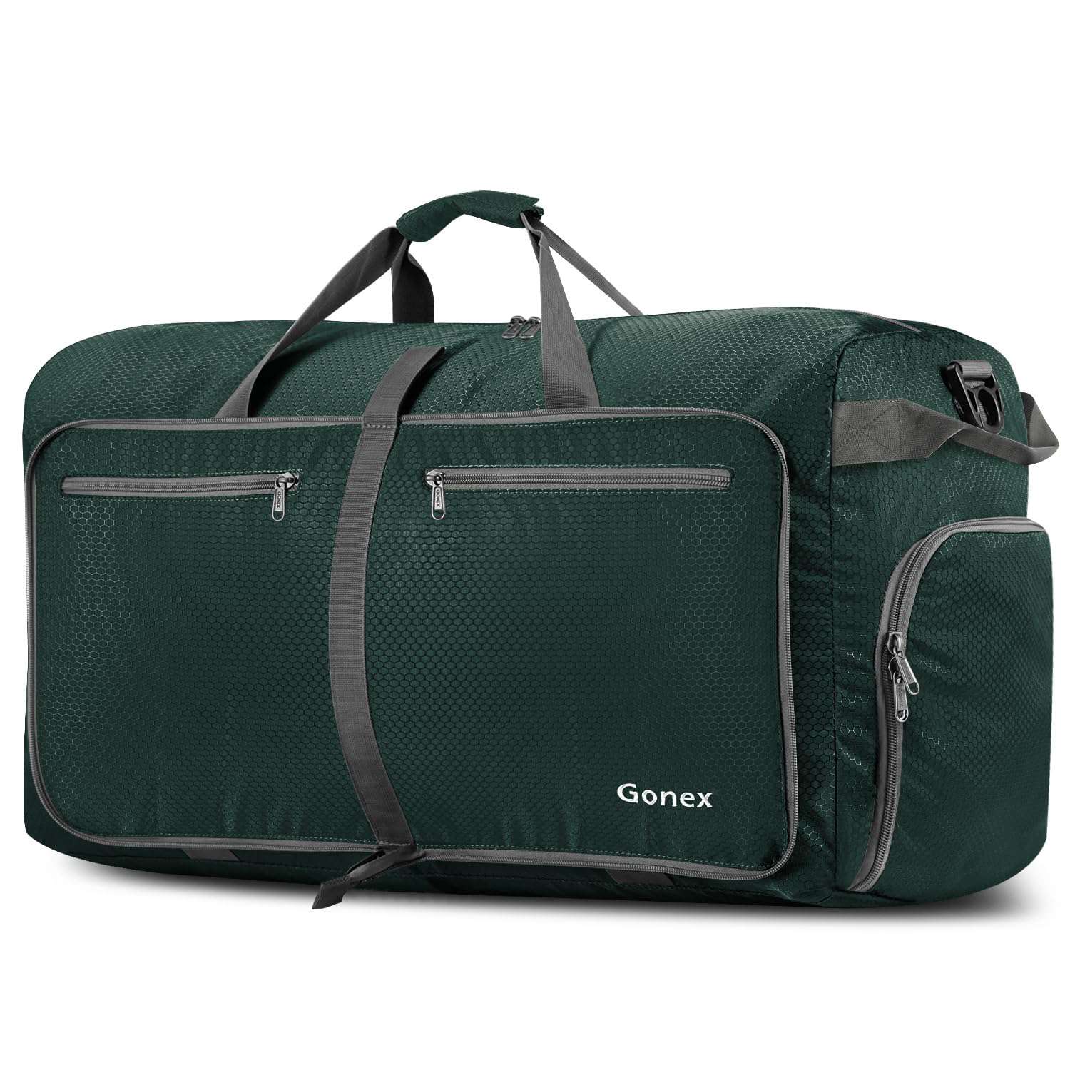 Gonex 80L Large Foldable Duffle Bag with Shoes Compartment for Travel, Gray