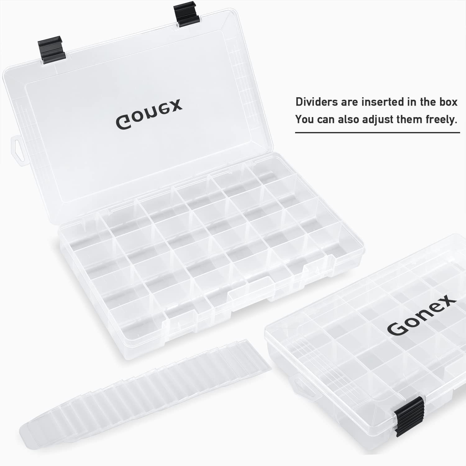 Gonex 3700 Clear Fishing Tackle Boxes with Compartment Storage