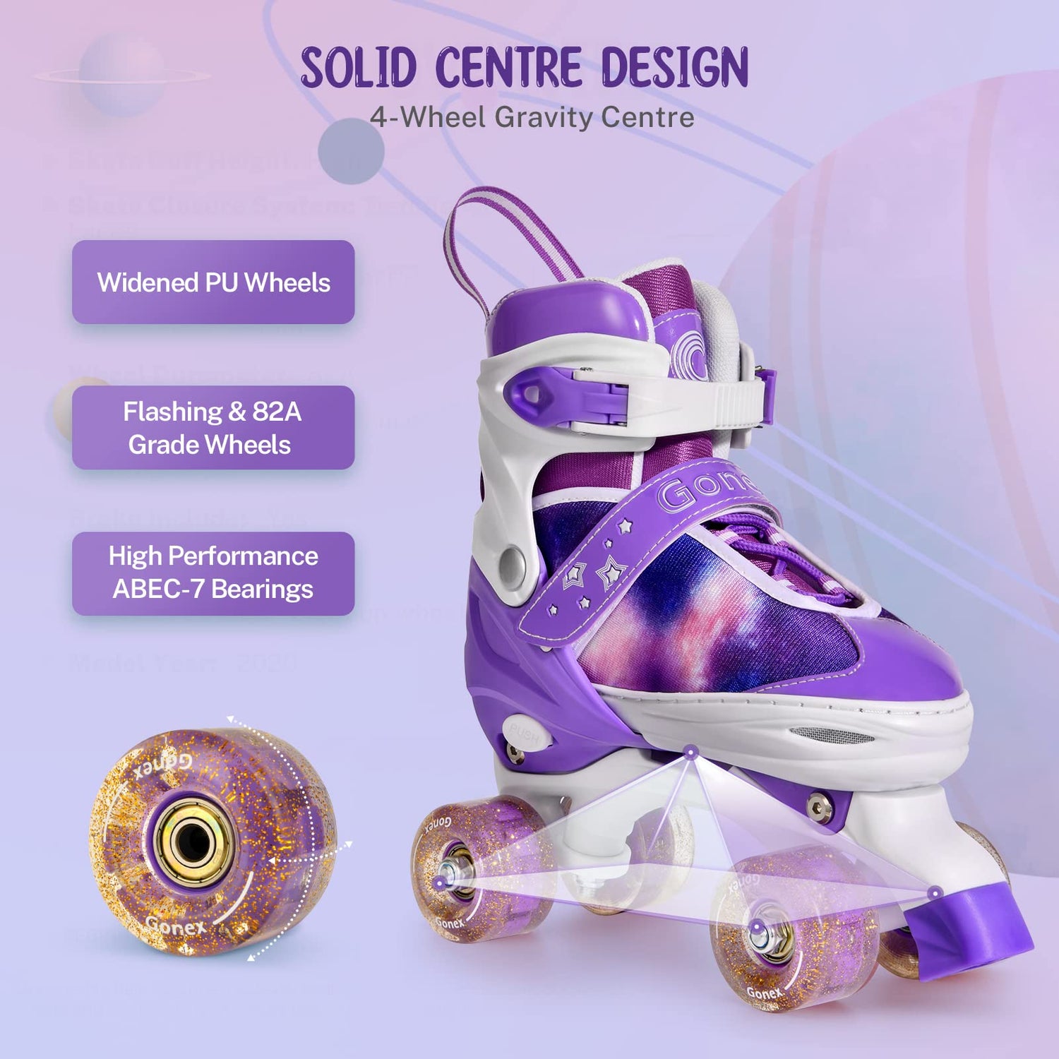 purple roller skates